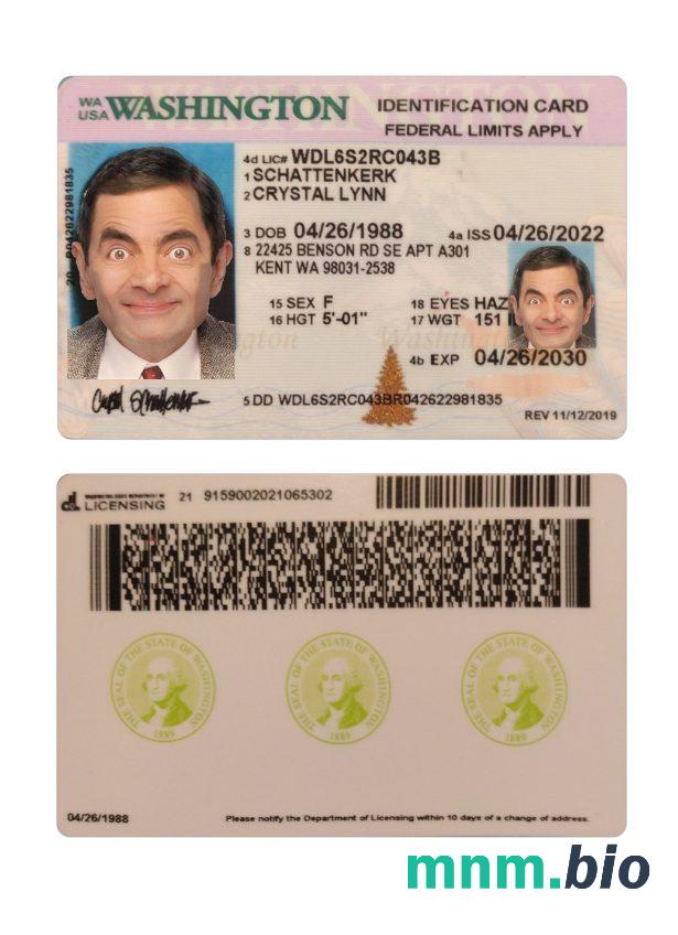 Karta identyfikacyjna stanu Waszyngton (USA) 2022-obecnie